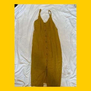 Mustard yellow midi dress